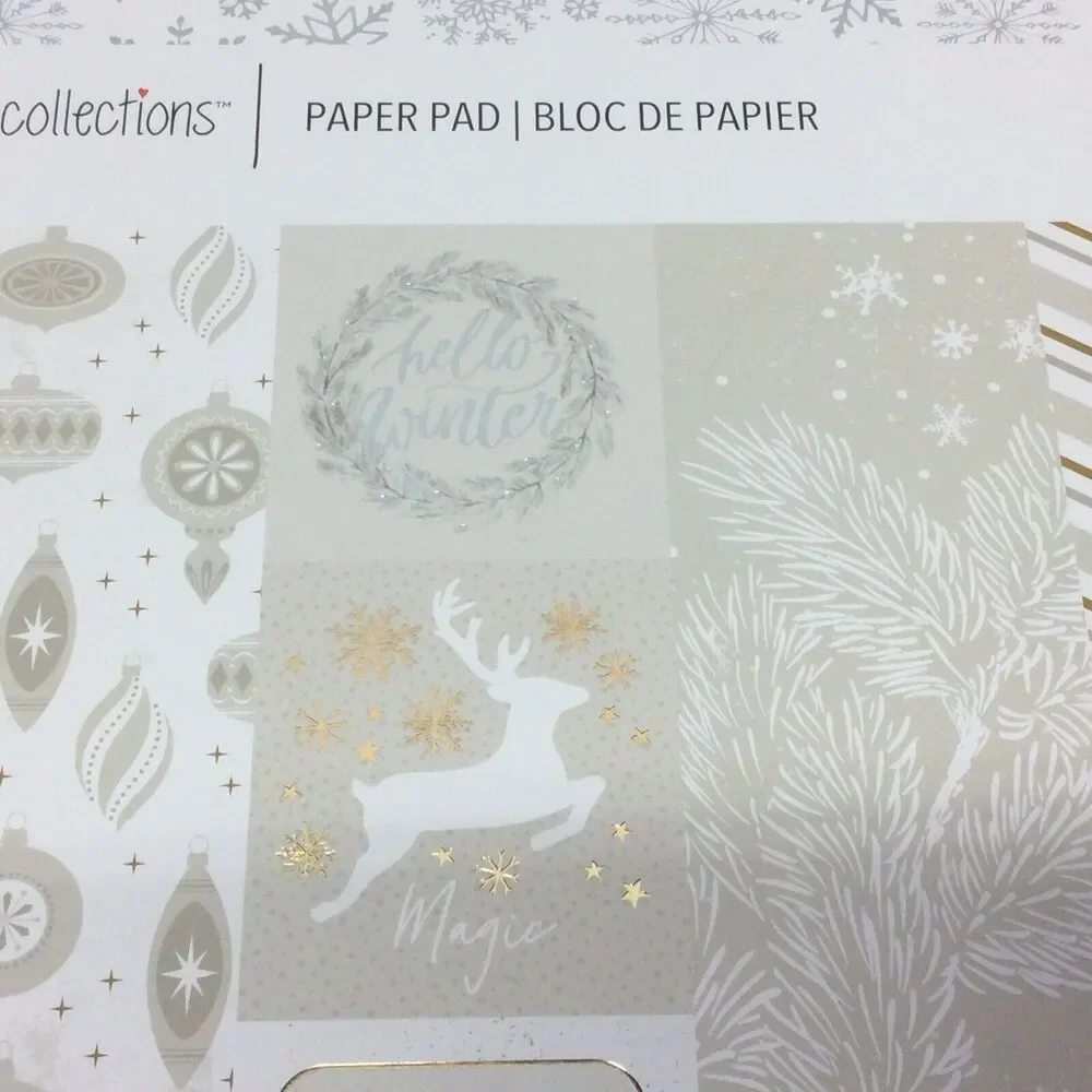 Recollections Scrapbook Paper 12x12 48 Sheets 24 Designs White Christmas Holiday